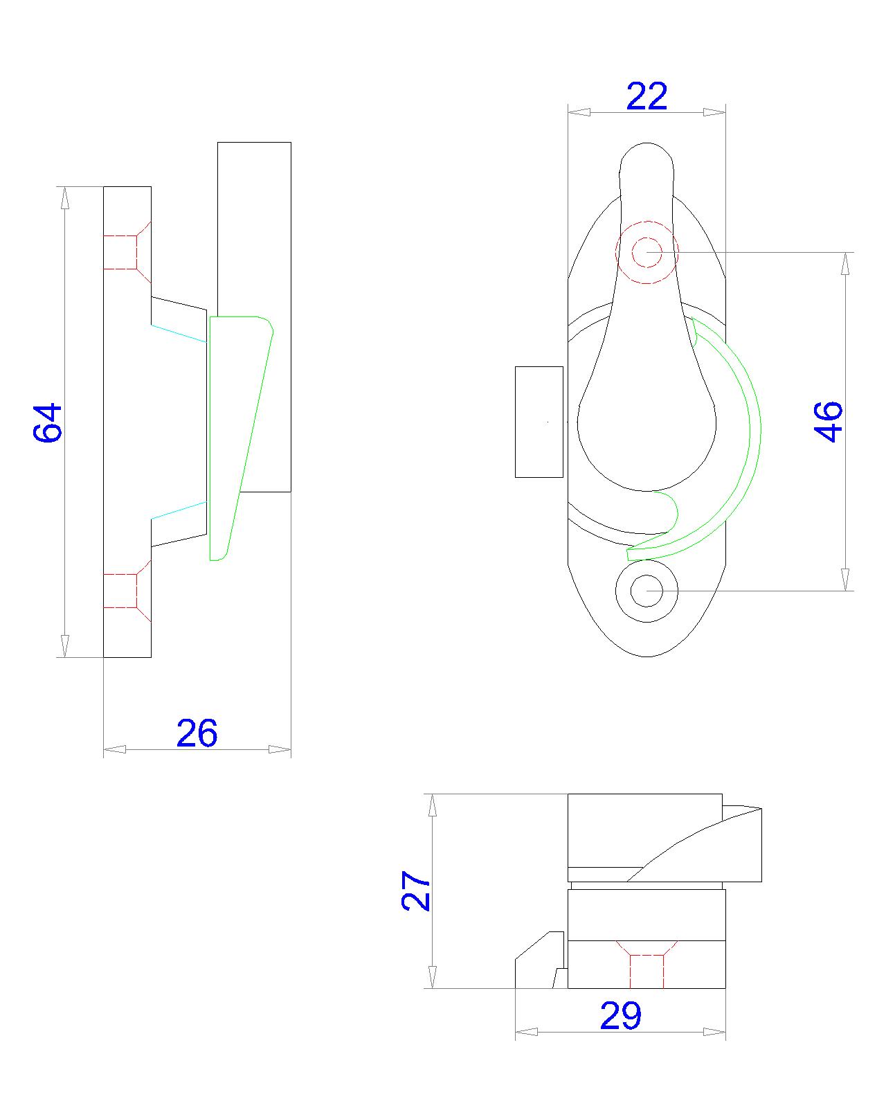 Simplex Crescent Lock,Left