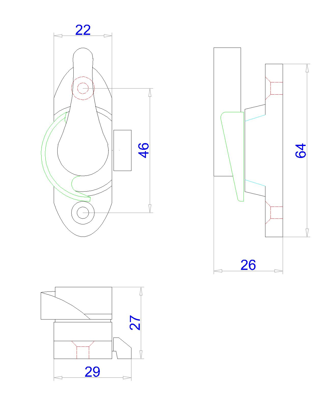 Simplex Crescent Lock,Right