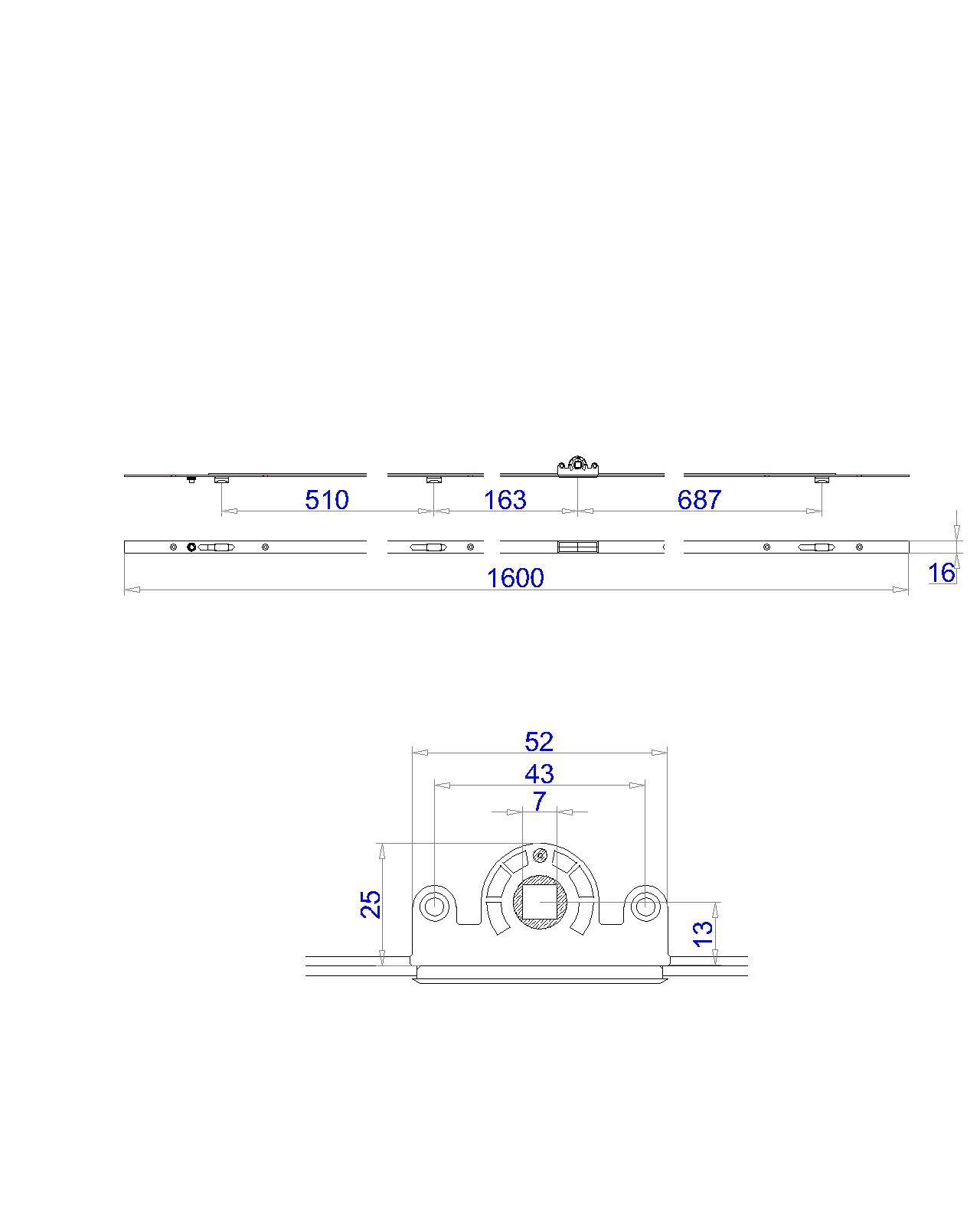 Sliding Door Gear; No Key (Sash90)