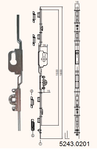 Sliding Door Gear;Key (Patio,Sash90)