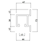 Folding Bottom Roller Rail; 4.0m