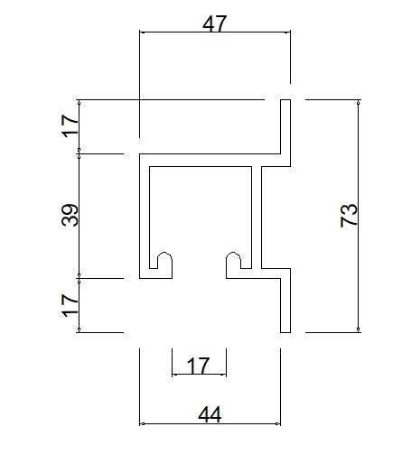 Folding Bottom Roller Rail; 4.0m