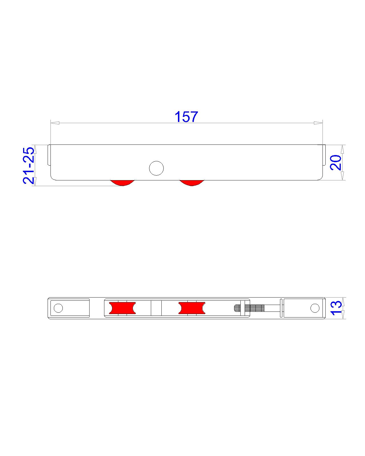 Adjustable Door Roller 100kgs.