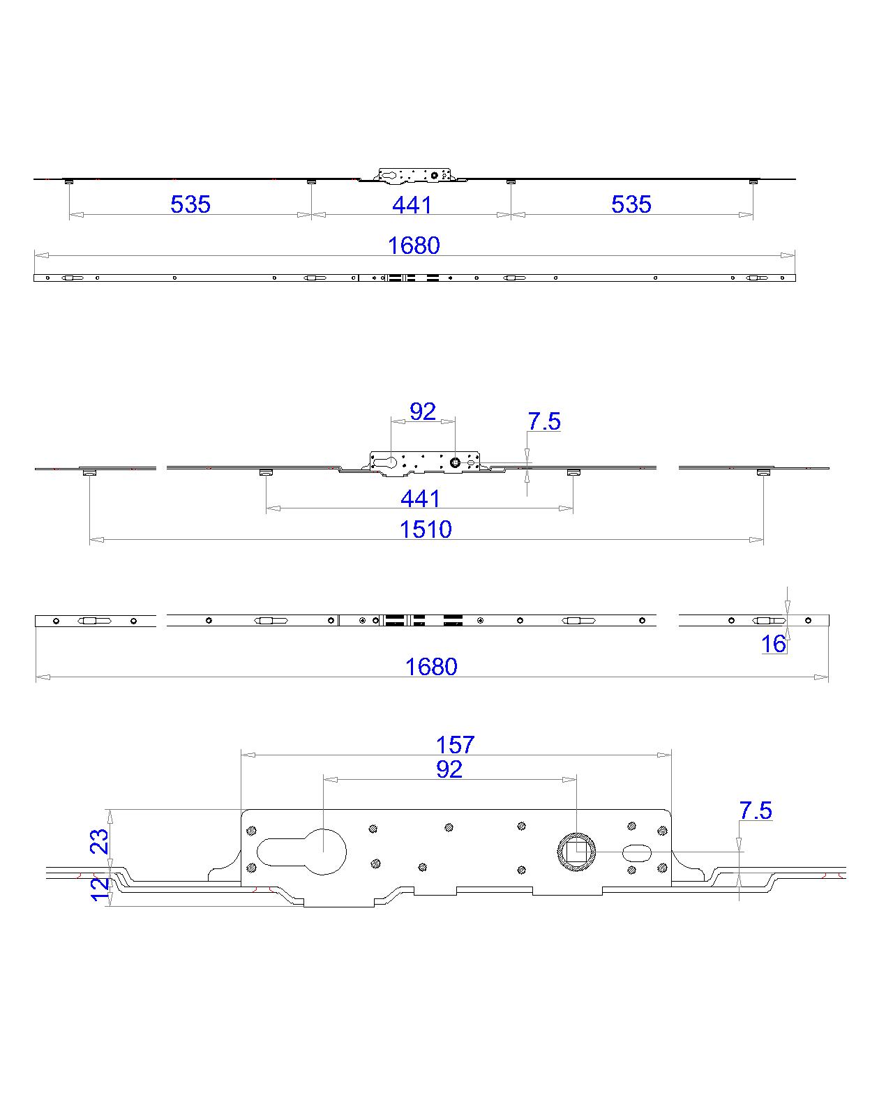 Sliding Door Gear; Patio+Key (Sash70)