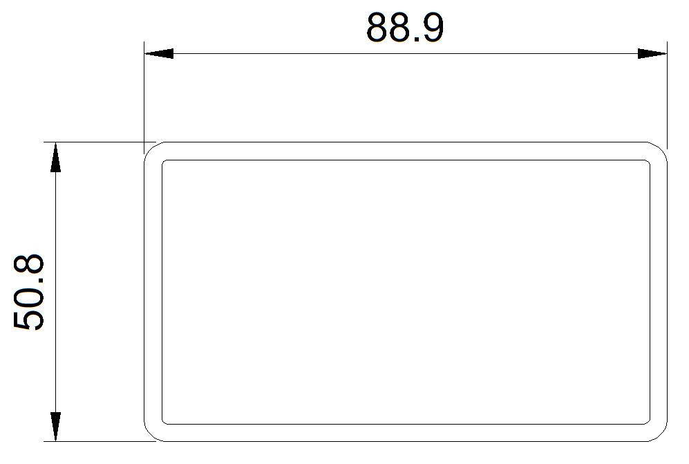 Medium Rail 3 1/2"x2"