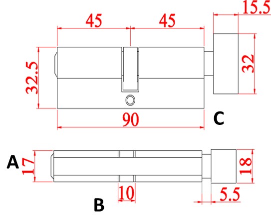 Knob Cylinder 45-45mm